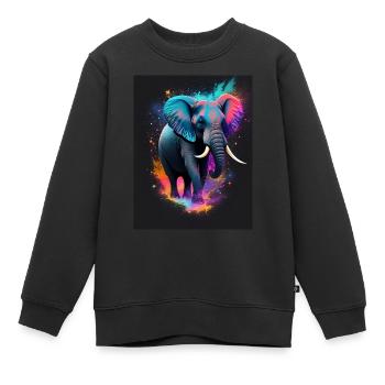 Elephant Galaxy - Kinder Premium Organic Sweatshirt - Schwarz - Vorne - AI Model Kid Female (0cm)