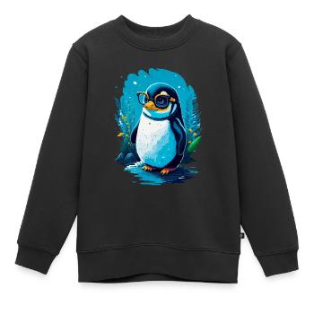 Niedlicher Pinguin - Kinder Premium Organic Sweatshirt - Schwarz - Vorne - AI Model Kid Female (0cm)