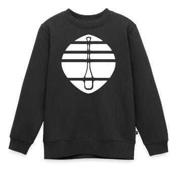 weißes Paddel Logo - Kinder Premium Organic Sweatshirt - Schwarz - Vorne - AI Model Kid Female (0cm)