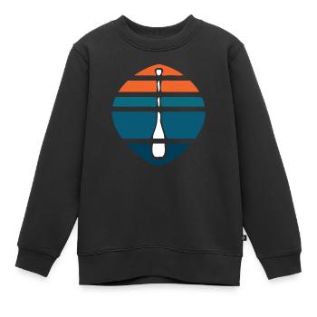 Paddel Logo Sonnenuntergang - Kinder Premium Organic Sweatshirt - Schwarz - Vorne - AI Model Kid Female (0cm)