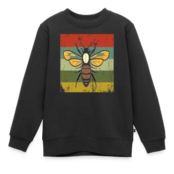 Vintage-Biene Retro-Sonnenuntergang - Kinder Premium Organic Sweatshirt - Schwarz - Vorne - AI Model Kid Female (0cm)