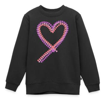 Herz gepunktet - rot rosa - Kinder Premium Organic Sweatshirt - Schwarz - Vorne - AI Model Kid Female (0cm)