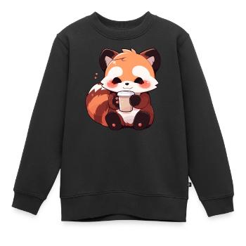 Roter Panda - Kinder Premium Organic Sweatshirt - Schwarz - Vorne - AI Model Kid Female (0cm)