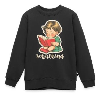 Schulkind, Erste Klasse - Kinder Premium Organic Sweatshirt - Schwarz - Vorne - AI Model Kid Female (0cm)