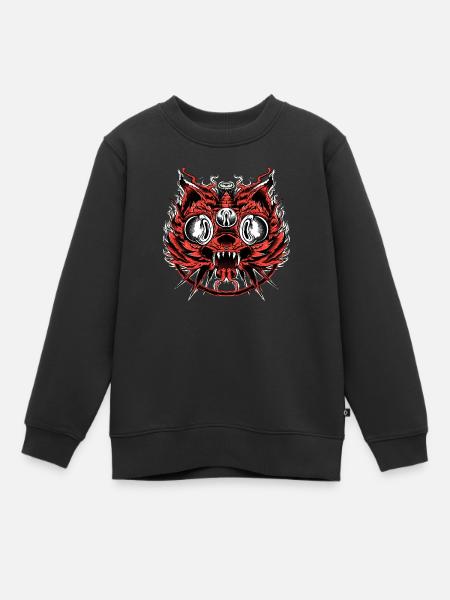 all seeing Fox - Kinder Premium Organic Sweatshirt - Schwarz
