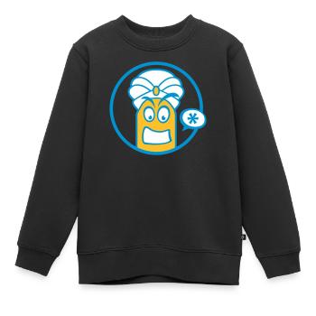 Mignon personnage de dessin animé (turban, cercle) - Sweat Premium enfant bio - noir - Devant - AI Model Kid Female (0cm)