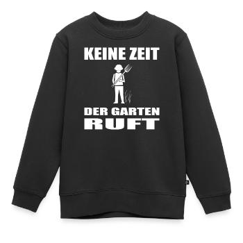 Garten - Kinder Premium Organic Sweatshirt - Schwarz - Vorne - AI Model Kid Female (0cm)