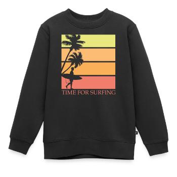 Planche de surf Surfer Sports nautiques - Sweat Premium enfant bio - noir - Devant - AI Model Kid Female (0cm)