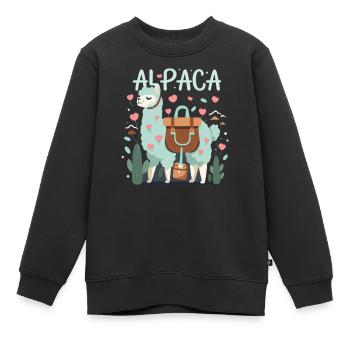 Alpaca - Kinder Premium Organic Sweatshirt - Schwarz - Vorne - AI Model Kid Female (0cm)