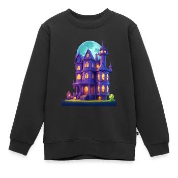 Gruselhaus - Kinder Premium Organic Sweatshirt - Schwarz - Vorne - AI Model Kid Female (0cm)