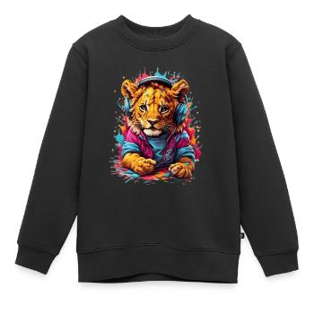 Leon der Löwe - Kinder Premium Organic Sweatshirt - Schwarz - Vorne - AI Model Kid Female (0cm)