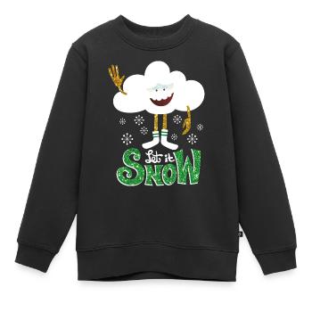 Trolls Let It Snow Avec Nuage Guy - Sweat Premium enfant bio - noir - Devant - AI Model Kid Female (0cm)