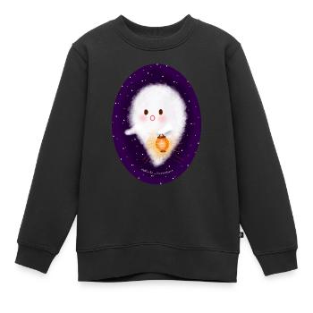 Geist mit Laterne - Kinder Premium Organic Sweatshirt - Schwarz - Vorne - AI Model Kid Female (0cm)