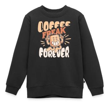 Le café est mon carburant - Sweat Premium enfant bio - noir - Devant - AI Model Kid Female (0cm)