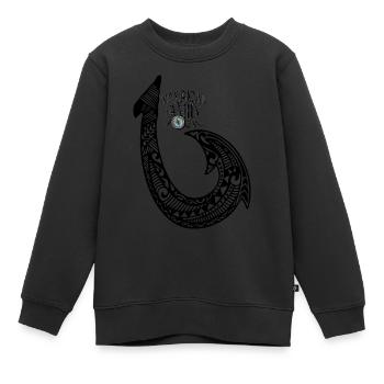 A.F.T Hameçon - Sweat Premium enfant bio - noir - Devant - AI Model Kid Female (0cm)