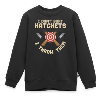 Je n’enterre pas les hachettes, je les jette, hachette, hache - Sweat Premium enfant bio - noir - Devant - AI Model Kid Female (0cm)