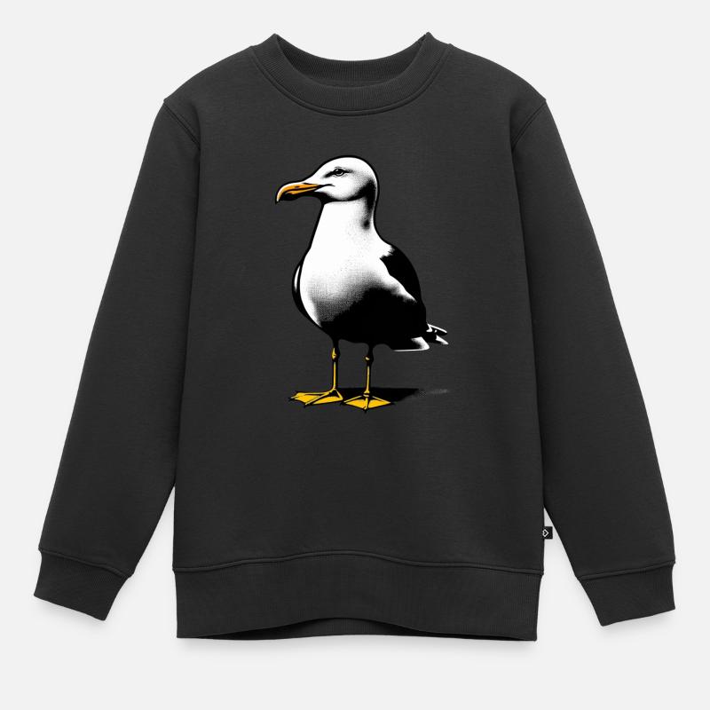 Möwe lacht | Lachmöwe - Kinder Premium Organic Sweatshirt - Schwarz