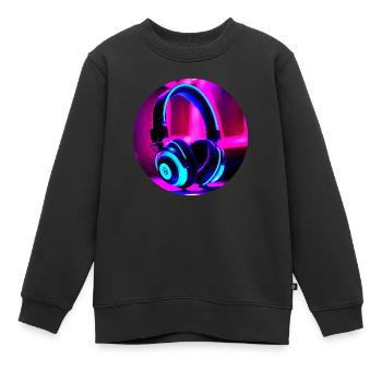 Neon-Kopfhörer - Kinder Premium Organic Sweatshirt - Schwarz - Vorne - AI Model Kid Female (0cm)