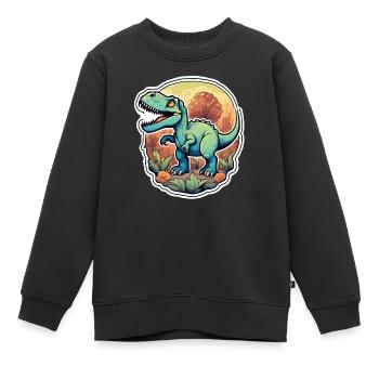 Karikatur-Dinosaurier - Kinder Premium Organic Sweatshirt - Schwarz - Vorne - AI Model Kid Female (0cm)