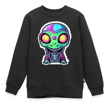 Alien / Außerirdisch / Ovni / Zone 51 / Tout / Mars - Sweat Premium enfant bio - noir - Devant - AI Model Kid Female (0cm)