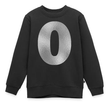 Numéro 0 Argent - Sweat Premium enfant bio - noir - Devant - AI Model Kid Female (0cm)