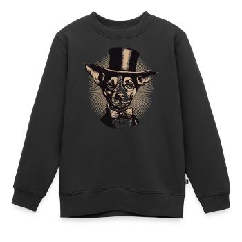 Le Gentleman Dog - Sweat Premium enfant bio - noir - Devant - AI Model Kid Female (0cm)