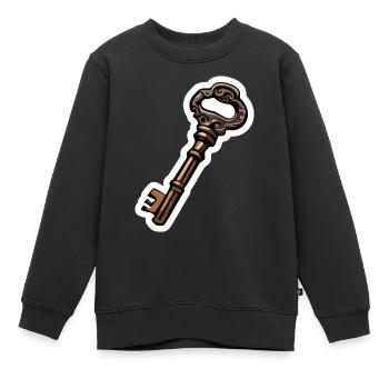 Schlüssel / Schloss / verschlossen / Sicherheit - Kinder Premium Organic Sweatshirt - Schwarz - Vorne - AI Model Kid Female (0cm)