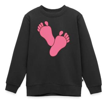 Bébé Pieds Fille - Sweat Premium enfant bio - noir - Devant - AI Model Kid Female (0cm)