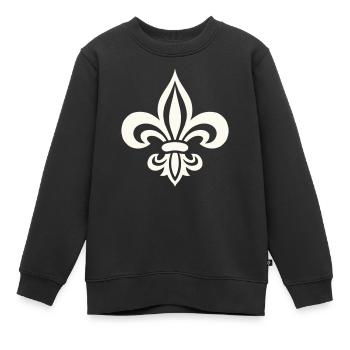 Lys français audacieux - Sweat Premium enfant bio - noir - Devant - AI Model Kid Female (0cm)