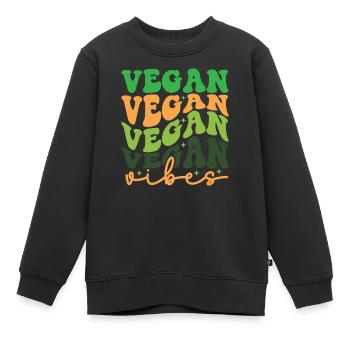 Vegan vibes, veganuary, gesunde Ernährung, vegan - Kinder Premium Organic Sweatshirt - Schwarz - Vorne - AI Model Kid Female (0cm)
