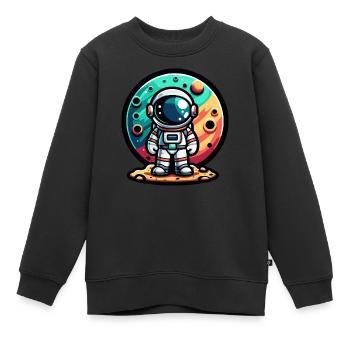 Kleiner Astronaut - Kinder Premium Organic Sweatshirt - Schwarz - Vorne - AI Model Kid Female (0cm)