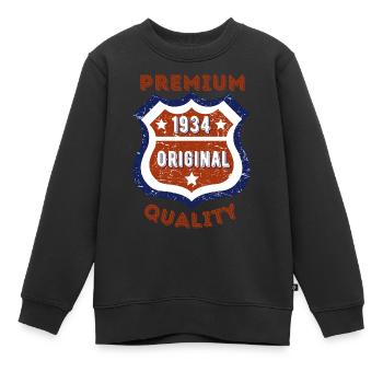 Qualité premium 1934 - Sweat Premium enfant bio - noir - Devant - AI Model Kid Female (0cm)