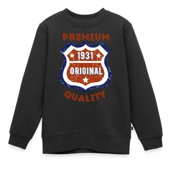 Premium quality 1931 - Kids Premium Organic Sweatshirt - black - Front - AI Model Kid Female (0cm)