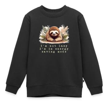 Ich bin nicht faul - Kinder Premium Organic Sweatshirt - Schwarz - Vorne - AI Model Kid Female (0cm)