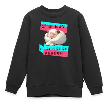 Je ne suis pas le matin - Sweat Premium enfant bio - noir - Devant - AI Model Kid Female (0cm)