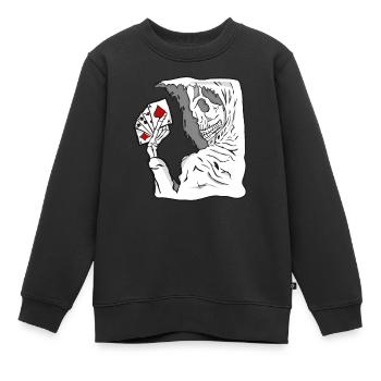 Spielkarten und der Sensenmann: Dunkler Showdown - Kinder Premium Organic Sweatshirt - Schwarz - Vorne - AI Model Kid Female (0cm)