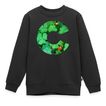 Trèfles C - Sweat Premium enfant bio - noir - Devant - AI Model Kid Female (0cm)