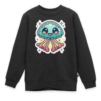 Jellyfish Lover - Kids Premium Organic Sweatshirt - black - Front - AI Model Kid Female (0cm)