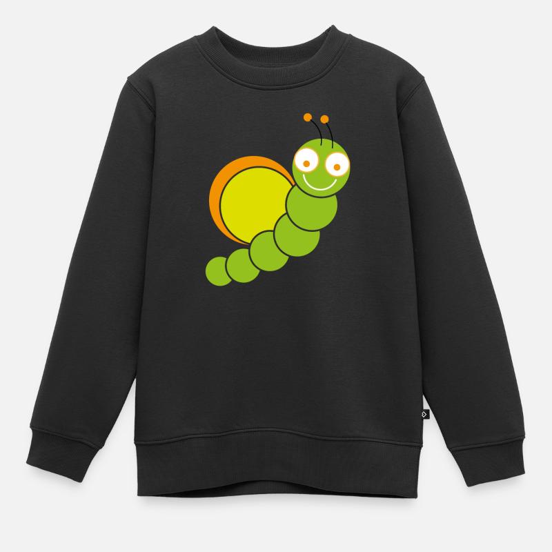 Petite chenille amusante faite de cercles - Sweat Premium enfant bio - noir