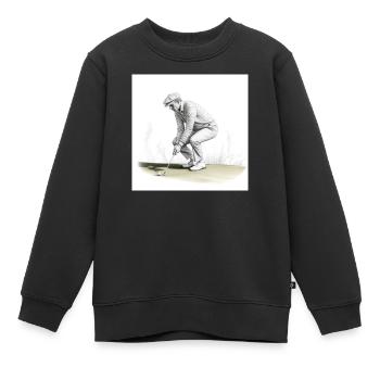 Golfeur avec -club - Sweat Premium enfant bio - noir - Devant - AI Model Kid Female (0cm)