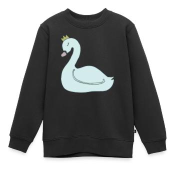 schwan hellblau - Kinder Premium Organic Sweatshirt - Schwarz - Vorne - AI Model Kid Female (0cm)