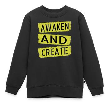 Idée cadeau citations d’illumination - Sweat Premium enfant bio - noir - Devant - AI Model Kid Female (0cm)
