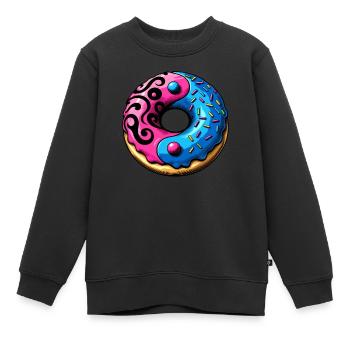 Yin Yang Donut Illustration - Sweat Premium enfant bio - noir - Devant - AI Model Kid Female (0cm)
