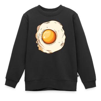 oeuf oeufs plat dessin 2 W - Sweat Premium enfant bio - noir - Devant - AI Model Kid Female (0cm)