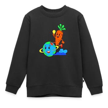 Terre - Sweat Premium enfant bio - noir - Devant - AI Model Kid Female (0cm)