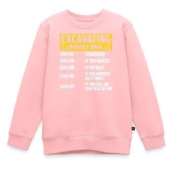 Excavating -Hourly Rate- Driver Excavator - Kids Premium Organic Sweatshirt - rose - Front - AI Model Kid Female (0cm)