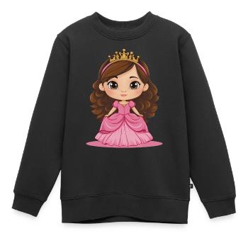 for little princesses - Kids Premium Organic Sweatshirt - black - Front - AI Model Kid Female (0cm)