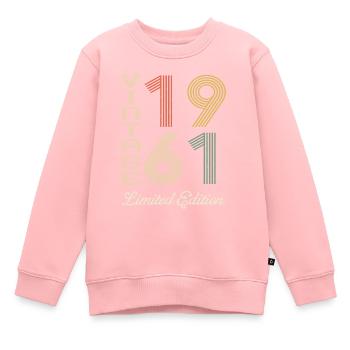 1961 Anniversaire Né en 1961 vintage Rétro. Editio - Sweat Premium enfant bio - rose - Devant - AI Model Kid Female (0cm)