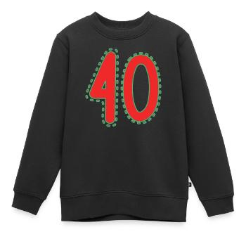 40. 40 ANS. 40e ANNIVERSAIRE. ANNIVERSAIRE 40 ANS. - Sweat Premium enfant bio - noir - Devant - AI Model Kid Female (0cm)