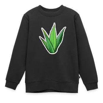 Aloe Vera - Kinder Premium Organic Sweatshirt - Schwarz - Vorne - AI Model Kid Female (0cm)